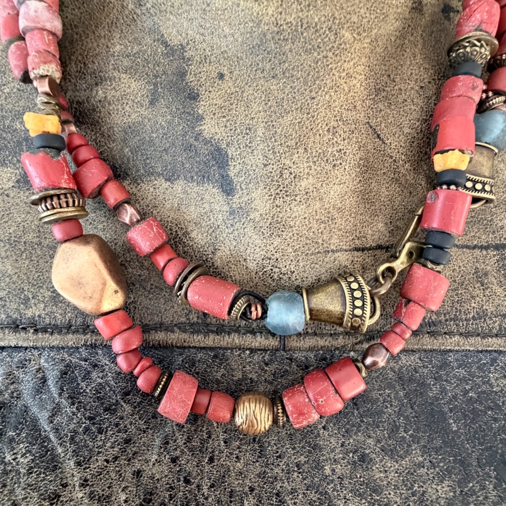 Venetian heart glass and vintage mixed metals